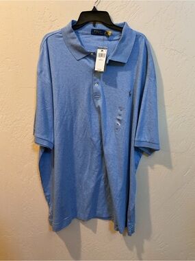 Ralph Lauren Men's Sky Blue Polo Shirt with Embroidered Pony 4XB